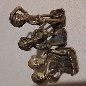 3 Ashanti Akan Weight Figures Brass/Bronze